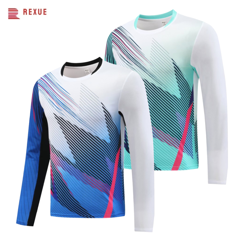 Badminton Vector - Long Sleeve Badminton Shirt Unisex Table