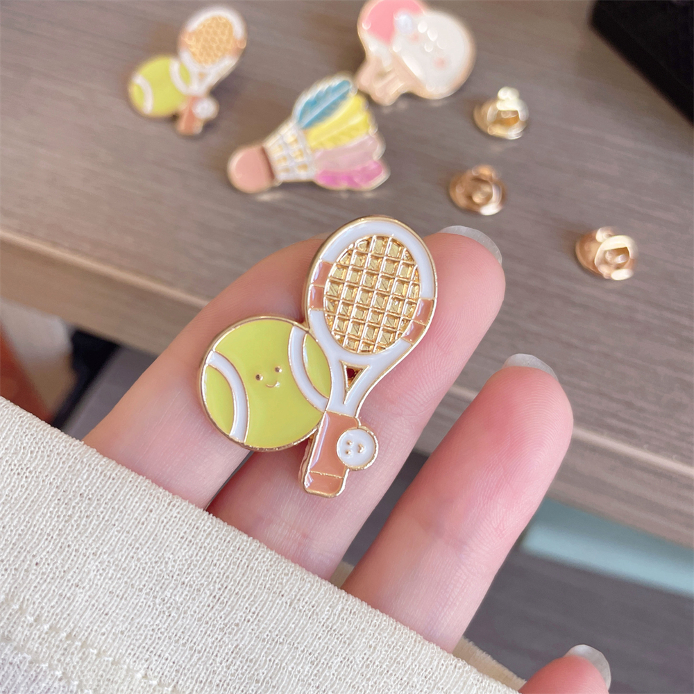Zinc Alloy Brooches Stylish Ba - Badminton Vector review and price